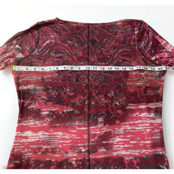 Whimsygoth Y2K Rock Glam Ribbed Rhinestone 2000s Top XL Boho Phoebe Buffay Style - Picture 2 of 6